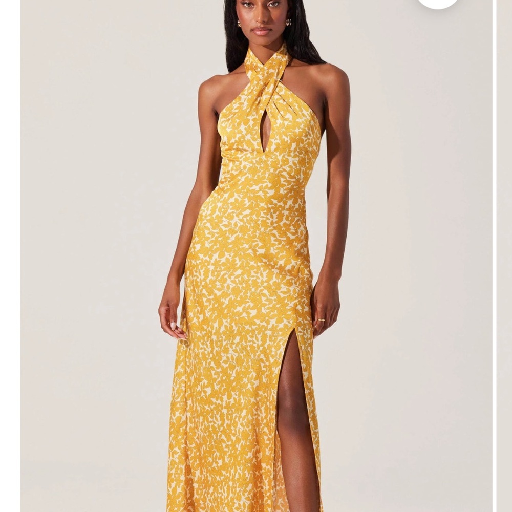 Yellow Floral Sleeveless Dress